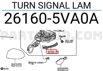 Nissan 261605VA0A TURN SIGNAL LAM