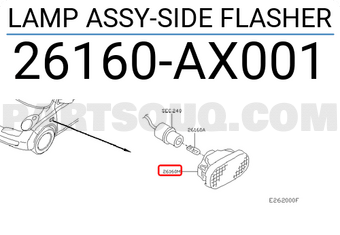 Nissan 26160AX001 LAMP ASSY-SIDE FLASHER