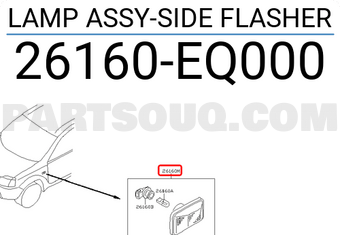 Nissan 26160EQ000 LAMP ASSY-SIDE FLASHER
