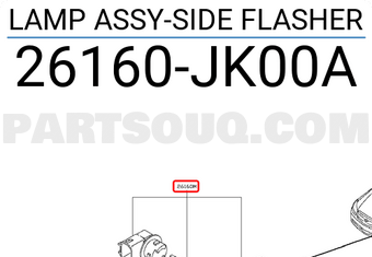 Nissan 26160JK00A LAMP ASSY-SIDE FLASHER