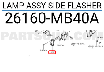 Nissan 26160MB40A LAMP ASSY-SIDE FLASHER
