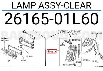 Nissan 2616501L60 LAMP ASSY-CLEAR
