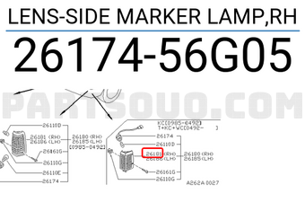 Nissan 2617456G05 LENS-SIDE MARKER LAMP,RH