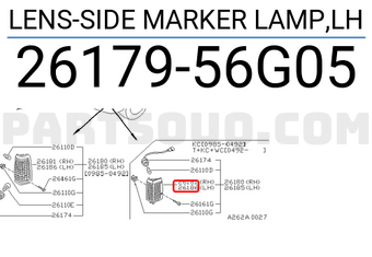 Nissan 2617956G05 LENS-SIDE MARKER LAMP,LH