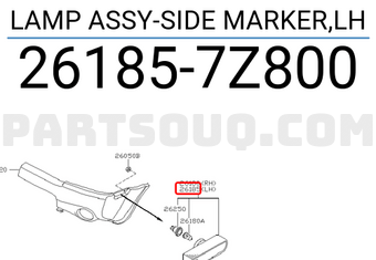 Nissan 261857Z800 LAMP ASSY-SIDE MARKER,LH