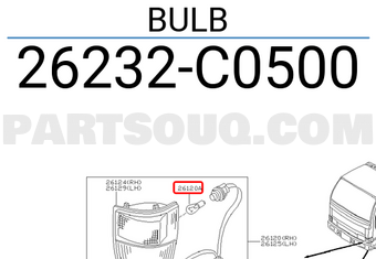 Nissan 26232C0500 BULB