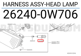 Nissan 262400W706 HARNESS ASSY-HEAD LAMP