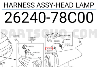 Nissan 2624078C00 HARNESS ASSY-HEAD LAMP