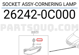 Nissan 262420C000 SOCKET ASSY-CORNERING LAMP