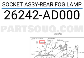 Nissan 26242AD000 SOCKET ASSY-REAR FOG LAMP