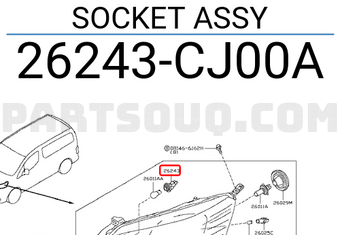 Nissan 26243CJ00A SOCKET ASSY