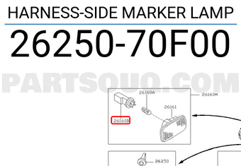 Nissan 2625070F00 HARNESS-SIDE MARKER LAMP