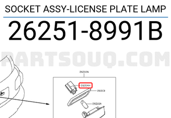 Nissan 262518991B SOCKET ASSY-LICENSE PLATE LAMP