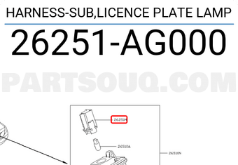 Nissan 26251AG000 HARNESS-SUB,LICENCE PLATE LAMP