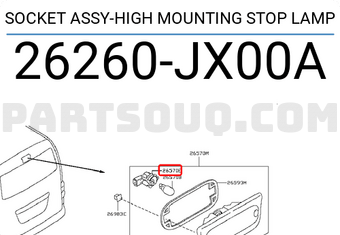 Nissan 26260JX00A SOCKET ASSY-HIGH MOUNTING STOP LAMP