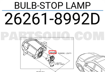 Nissan 262618992D BULB-STOP LAMP