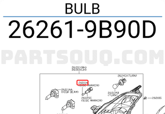 Nissan 262619B90D BULB