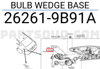 Nissan 262619B91A BULB WEDGE BASE