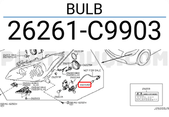 Nissan 26261C9903 BULB