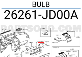 Nissan 26261JD00A BULB