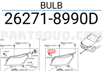 Nissan 262718990D BULB