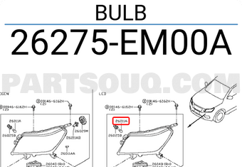 Nissan 26275EM00A BULB