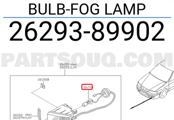 Nissan 2629389902 BULB-FOG LAMP