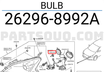 Nissan 262968992A BULB
