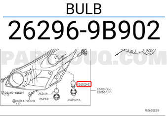 Nissan 262969B902 BULB