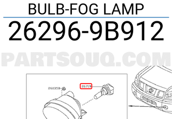 Nissan 262969B912 BULB-FOG LAMP