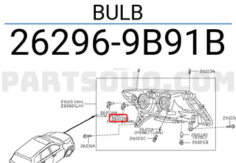 Nissan 262969B91B BULB
