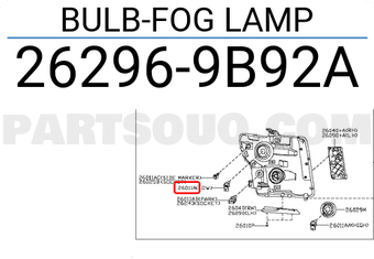 Nissan 262969B92A BULB-FOG LAMP