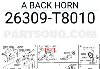 Nissan 26309T8010 A BACK HORN