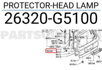 Nissan 26320G5100 PROTECTOR-HEAD LAMP