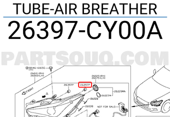 Nissan 26397CY00A TUBE-AIR BREATHER