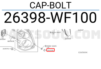 Nissan 26398WF100 CAP-BOLT