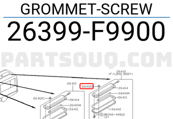 Nissan 26399F9900 GROMMET-SCREW