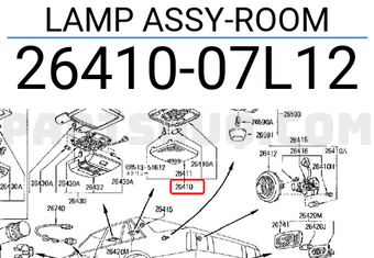 Nissan 2641007L12 LAMP ASSY-ROOM