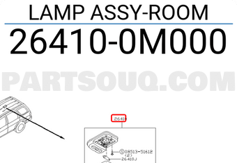 Nissan 264100M000 LAMP ASSY-ROOM