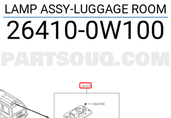 Nissan 264100W100 LAMP ASSY-LUGGAGE ROOM