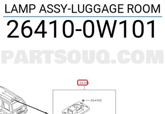 Nissan 264100W101 LAMP ASSY-LUGGAGE ROOM