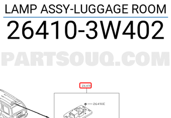 Nissan 264103W402 LAMP ASSY-LUGGAGE ROOM