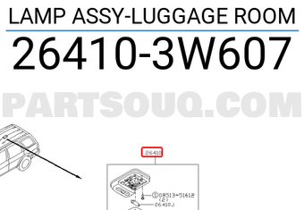 Nissan 264103W607 LAMP ASSY-LUGGAGE ROOM