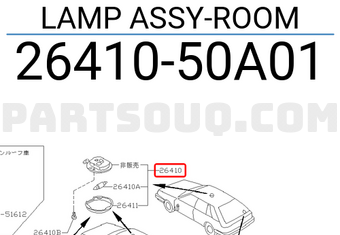 Nissan 2641050A01 LAMP ASSY-ROOM
