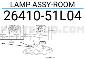 Nissan 2641051L04 LAMP ASSY-ROOM