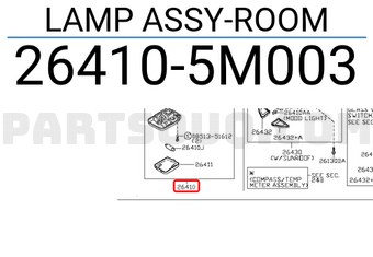 Nissan 264105M003 LAMP ASSY-ROOM