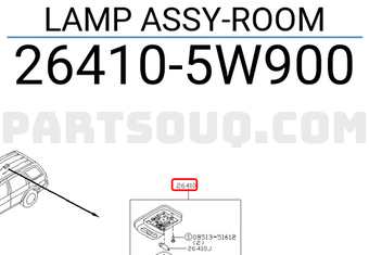 Nissan 264105W900 LAMP ASSY-ROOM