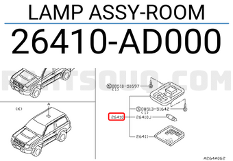 Nissan 26410AD000 LAMP ASSY-ROOM