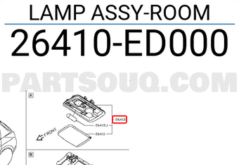 Nissan 26410ED000 LAMP ASSY-ROOM
