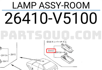 Nissan 26410V5100 LAMP ASSY-ROOM